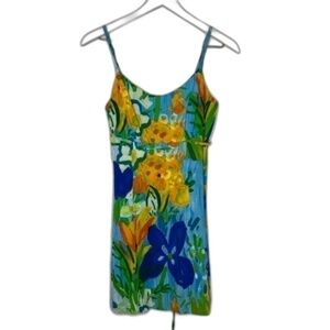 Jams World Vintage Floral Tie Sleeveless Mini Dress